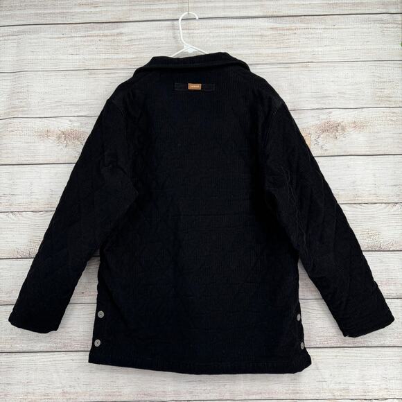 Cacharel Quilted Corduroy Jacket Mens Medium Black Lined Snap Down - Picture 2 of 10